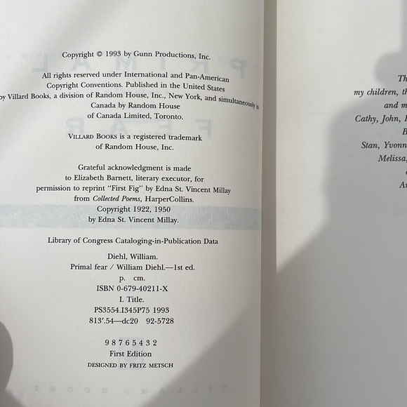 Primal Fear - William Diehl. Hardcover VG Condition. Fiction - Picture 5 of 8